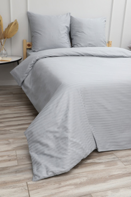 Пододеяльник из страйп-сатина Комфорт серый