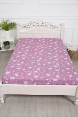 Простыня поплин Пиония-компаньон малиновый